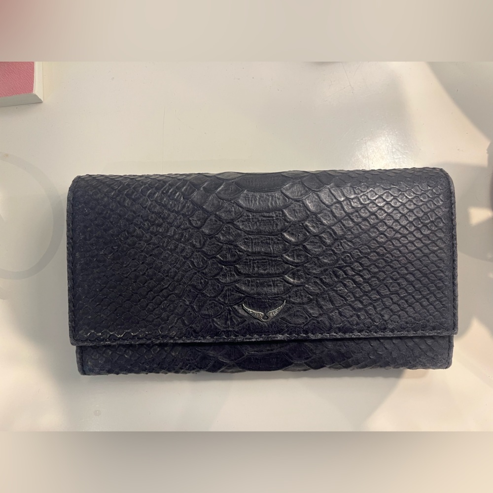 Zadig and Voltaire snakeskin clutch